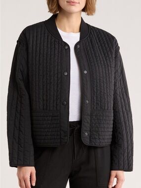 ♥️♥️♥️ Rag&Bone Bobbi Cropped Quilted Black Jacket size L